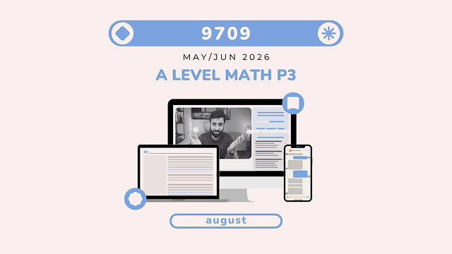 A Level MATH - P3 - MAY/JUN 2026 (August)