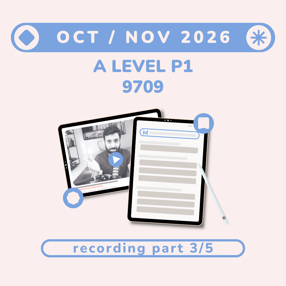 A Level Math P1 Oct/Nov 2026 - Recording Part 3/5