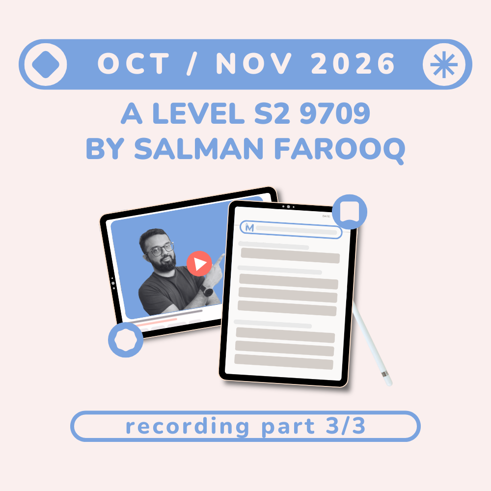 A Level Math S2 by Salman Farooq Oct/Nov 2026 - Recording Part 3/3