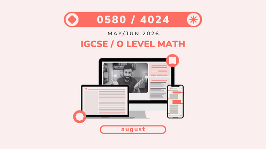 IGCSE/O LEVEL - MATH - MAY/JUN 2026 (August)