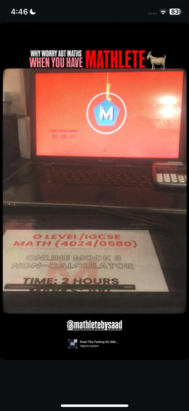 O Level IGCSE Math mock exam 3 non-calculator paper with Mathlete by Saad countdown timer at night